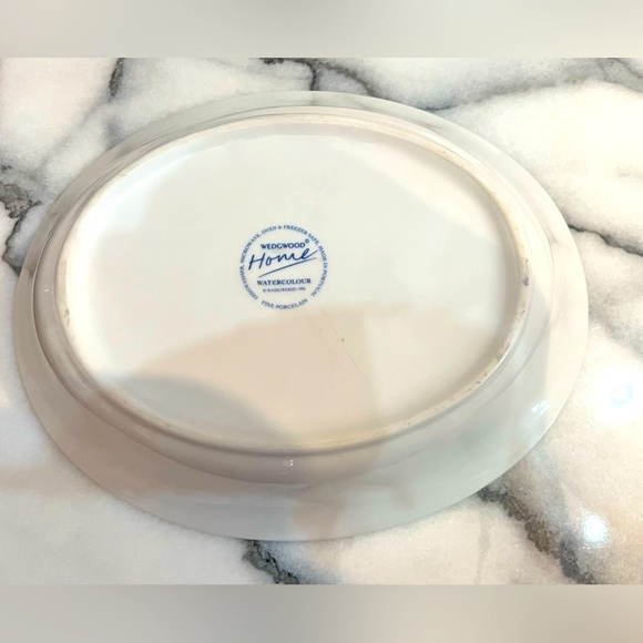 WEDGWOOD WATERCOLOUR OVAL VEGETABLE BOWL GREEN/BLUE - Picture 8 of 8